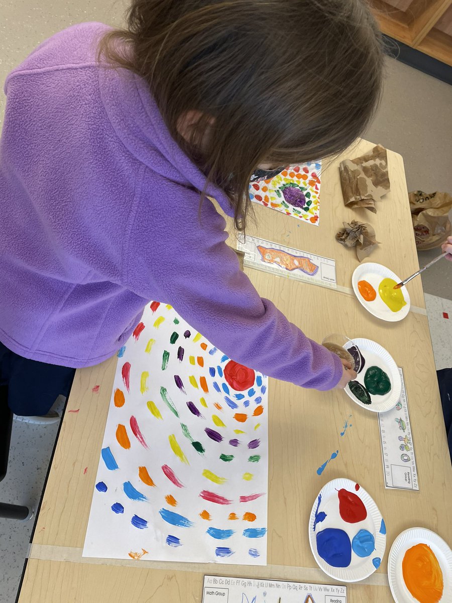 Miss_Jones05's tweet photo. This month we have been talking lots about influential people for #BlackHistoryMonth . Today, we talked about Alma Thomas. An artist who created beautiful abstract art. We used her techniques to create our own! @StGregoryHCDSB #HCDSB https://t.co/XcW2j2DsD7