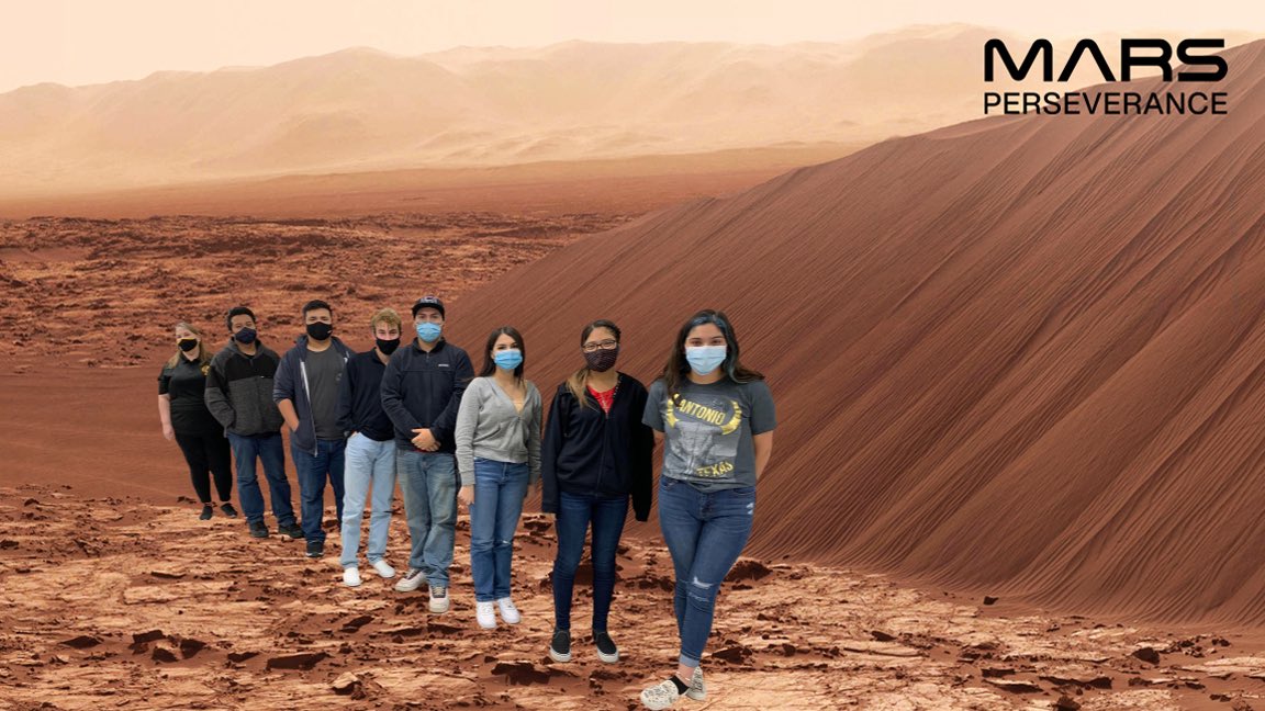 ProchnowSci's tweet photo. My last three classes made their virtual trip to Mars this afternoon! We can’t wait to see what the Perseverance Rover and it’s helicopter will show us! @SeguinHSTx @SeguinISD #CountdownToMars #matadorscience #EarthandSpacescience https://t.co/Vnmx6DScSp