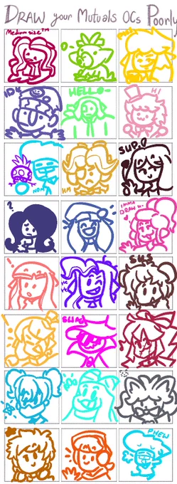 ALRIGHT. EVERYONE'S DONE. 
HOPE YOU GUYS ENJOY MY SILLY DOODLES OF YOUR WONDERFUL OCS! https://t.co/V340a3tgIw 