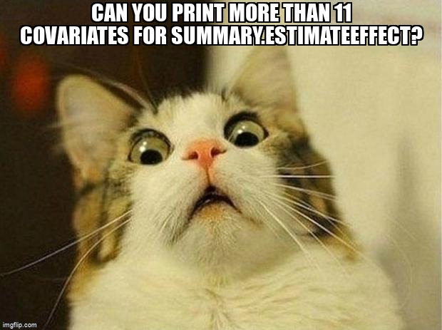 overflow_meme's tweet image. Can you print more than 11 covariates for summary.estimateEffect? stackoverflow.com/questions/6635… #r #topicmodeling #topicmodels