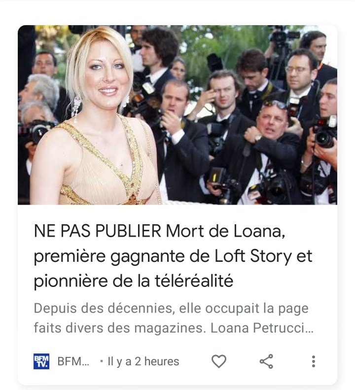 FoMyDable's tweet photo. Oups ... les contributeurs de @BFMTV devraient avoir une formation pour différencier "brouillon" et "publication". Par ailleurs, c'est dégueulasse d'attendre la mort de qqun pour être le 1er à sortir "le" scoop. 
#Loana https://t.co/lJMe92aPFK
