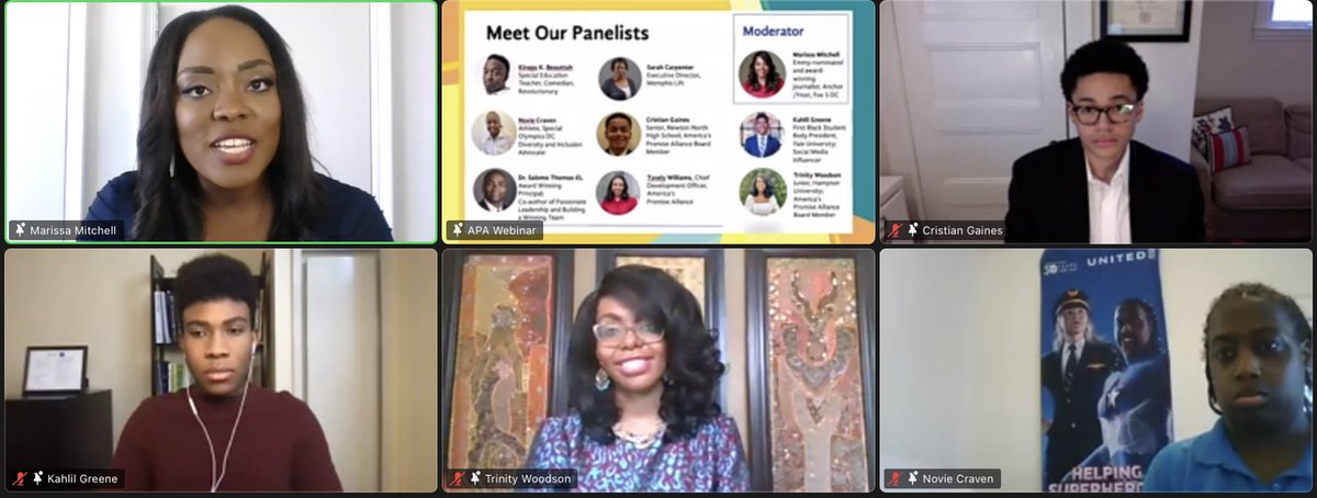 MichaelDeVaul's tweet photo. Listening now to my Sistah and young #ChangeMakers in the Game Changers virtual conversation. Thank you @tycely for the invite & appreciation @AmericasPromise : Lead w/ Courage & Compassion!
It’s #BlackHistoryMonth Y’ALL
#DoTheWork #JusticeOverOrder #YouthVoices #CharmCityReps https://t.co/yfjvgCetAy