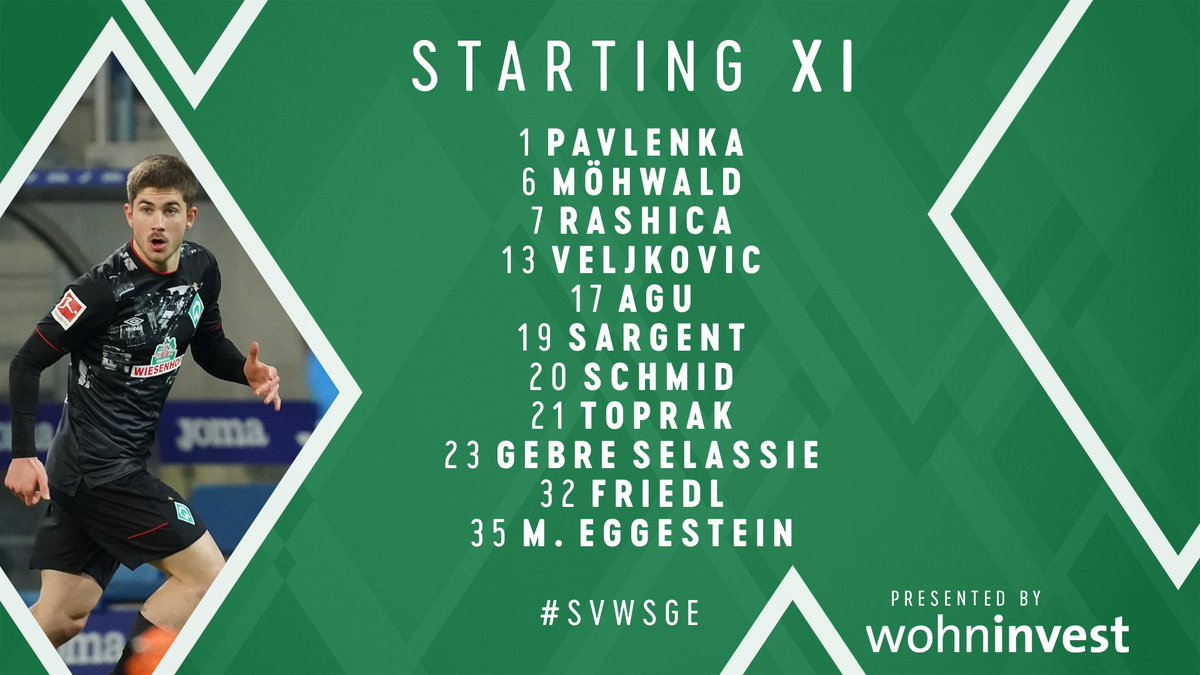Here's how we line up for tonight's action! π
One change as Romano #Schmid returns π
#werder #svwsge https://t.co/0E0UG84LYB