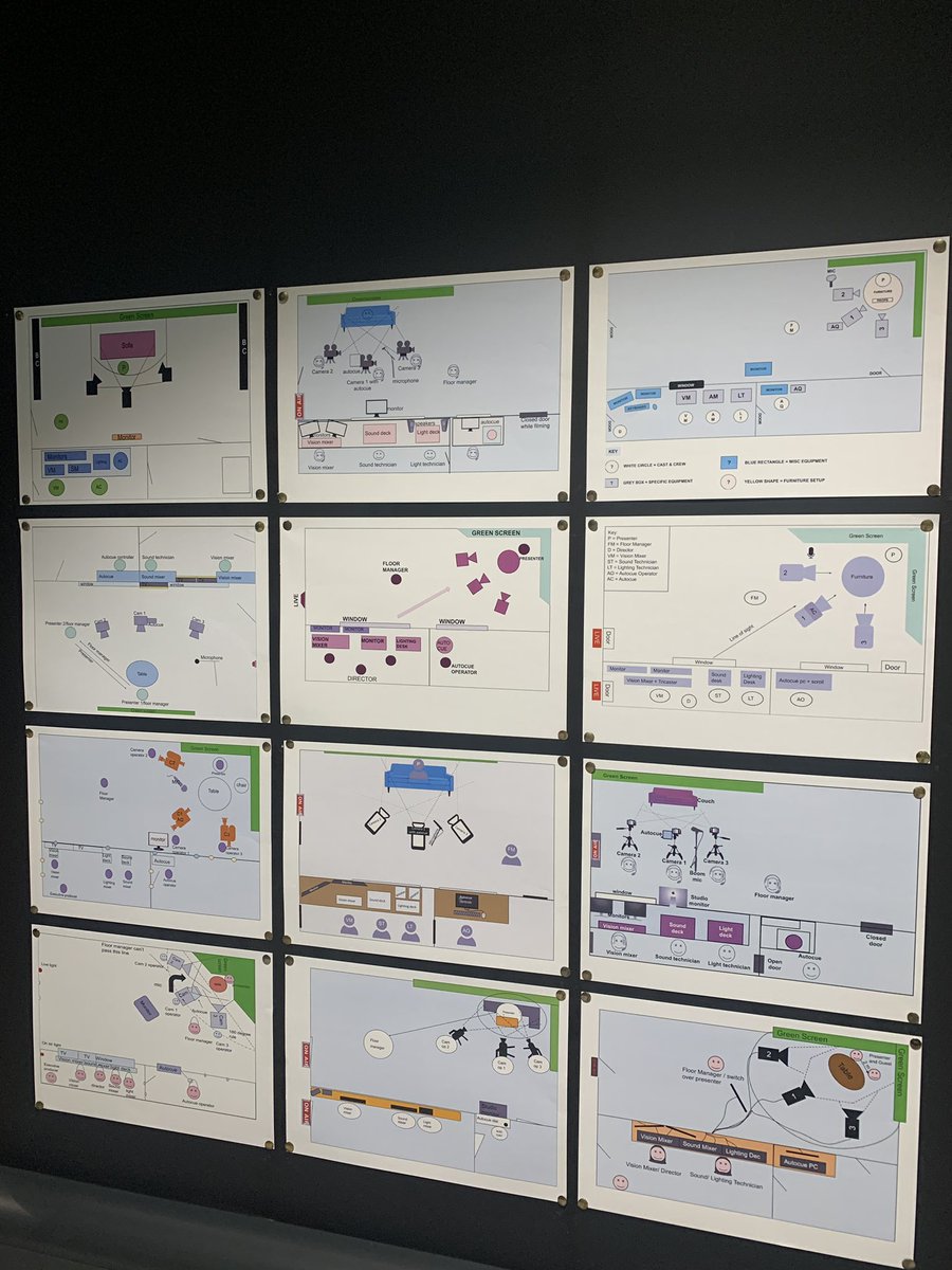 gary_rose's tweet photo. While working on site during #lockdown, I had some time to make a display in the #DSFCTVStudio of the excellent digital floor plans made during @teachBTEC #BTECCDMP #BTECCMP #MultiCamera #PreProduction assignment.
Aren’t they lush!? 😍 https://t.co/P7ZyucFCKG