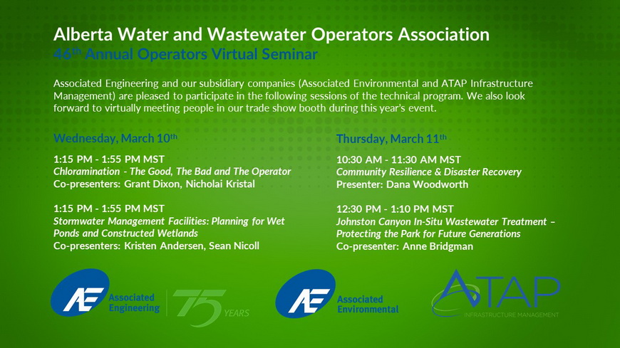 atap_ca's tweet photo. We are excited to have Manager Grant Dixon co-present on #chloramination at the upcoming @awwoa virtual Conference...
https://t.co/14cAg6xA09 https://t.co/G3zIYLcJ1w