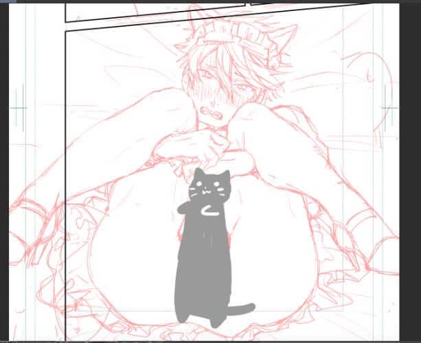 ねこを描いただけだけど背後注意 