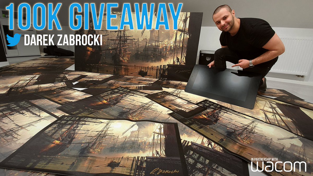 GIVEAWAY ALERT!!!
Rules💥💥💥:
Follow @darekzabrocki and <a href="/wacom/">Wacom</a> 
Retweet this post
Tag friends in the comment

Prizes: 
#1 XL Windmill Town print + Wacom Cintiq 16
#2 L Windmill Town print + Wacom Intuos Pro S
#3 M Windmill Town print + Wacom Intuos pro S
+5 extra cool prizes ✨