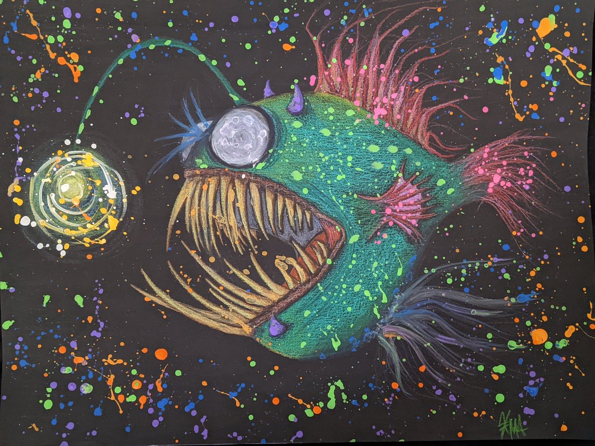 XyleinaA's tweet photo. #Anglerfish #mixedmedia on 11"x14" https://t.co/6xasQxRYQe
#deepsea #fish #scaryfish #seamonster #sealife #ocean #mancing #anglers #scary #underthesea #xyleina #art #ArtistOnTwitter #mixedmedia #painter #paintings #acrylic https://t.co/kNtP1f6OVd