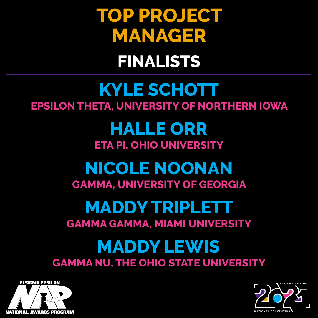 The Top Project Management Award is presented to (a) collegian(s) who has managed a significant project
successfully during the past year.

Sponsored by <a href="/EHCareersGO/">Enterprise Holdings</a> 

#PSEConv21