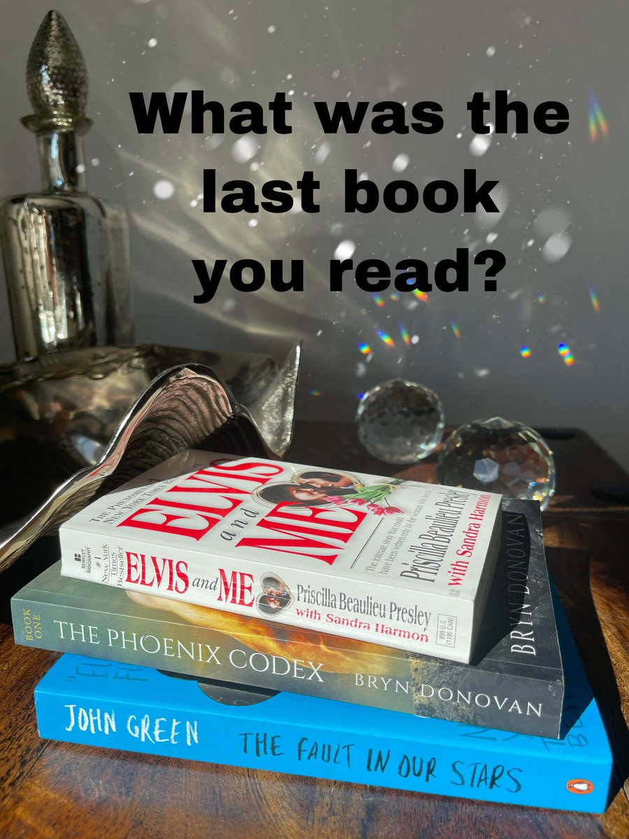 Well? What was the last book you read?These are my three. All totally different but had me gripped and compelled to continue turning the pages. <a href="/johngreen/">🐢🐢🐢John Green🐢🐢🐢</a> <a href="/Cilla_Presley/">Priscilla Presley</a> @BrynDonovan