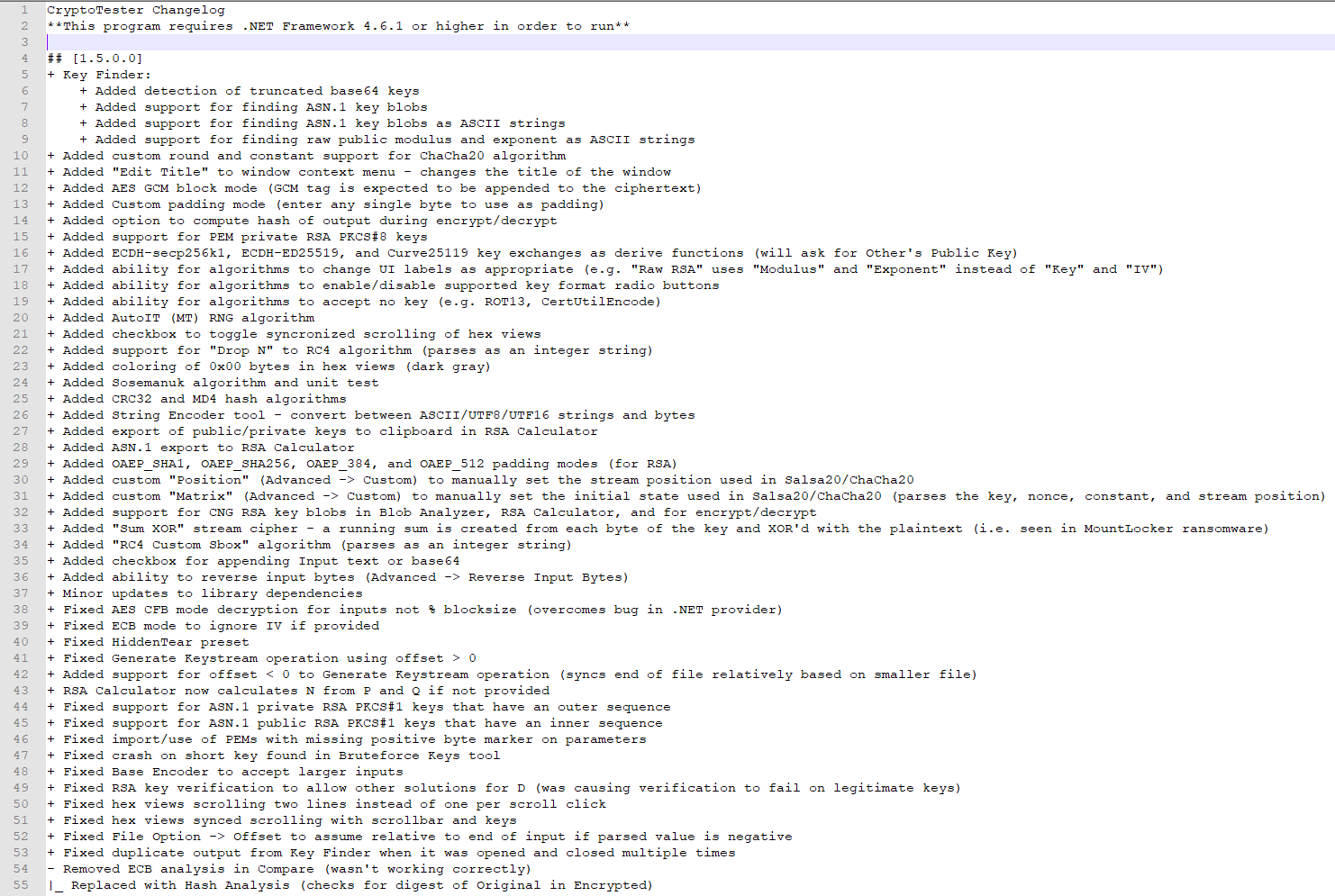 Michael Gillespie on Twitter: "🔒CryptoTester v1.5.0.0 for #Ransomware  Analysis🔍 Soo many changes: GCM, custom padding, ECDH key exchanges,  AutoIT RNG, RC4-DropN, Sosemanuk, new hashes, custom Salsa/ChaCha matrix,  CNG RSA blobs, append/reverse input,