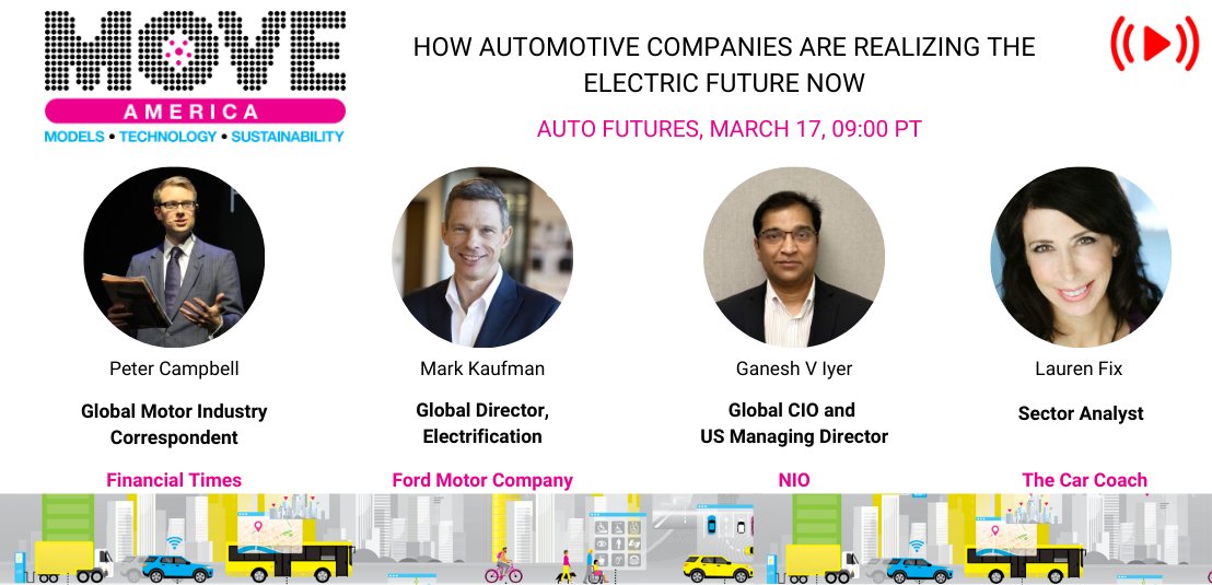 NIOGlobal's tweet image. T-minus 3 weeks until @MOVE_Event #MOVE2021 virtual panel Mar 17 at 9am PT w/ NIO’s Ganesh V. Iyer joining @FT’s @Petercampbell1, @Ford’s Mark Kaufman, and The Car Coach’s @laurenfix to discuss how automotive companies are realizing the electric future now bit.ly/3otmjxo