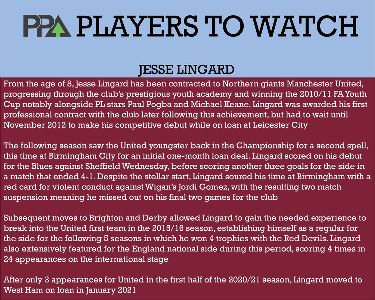 Personal_PA's tweet photo. A man back in the spotlight, can Jesse Lingard keep up his incredible form and lead West Ham’s push for Europe? 🟣🔵 #whufc #lingard #jlingz https://t.co/DVf9wWFXHu