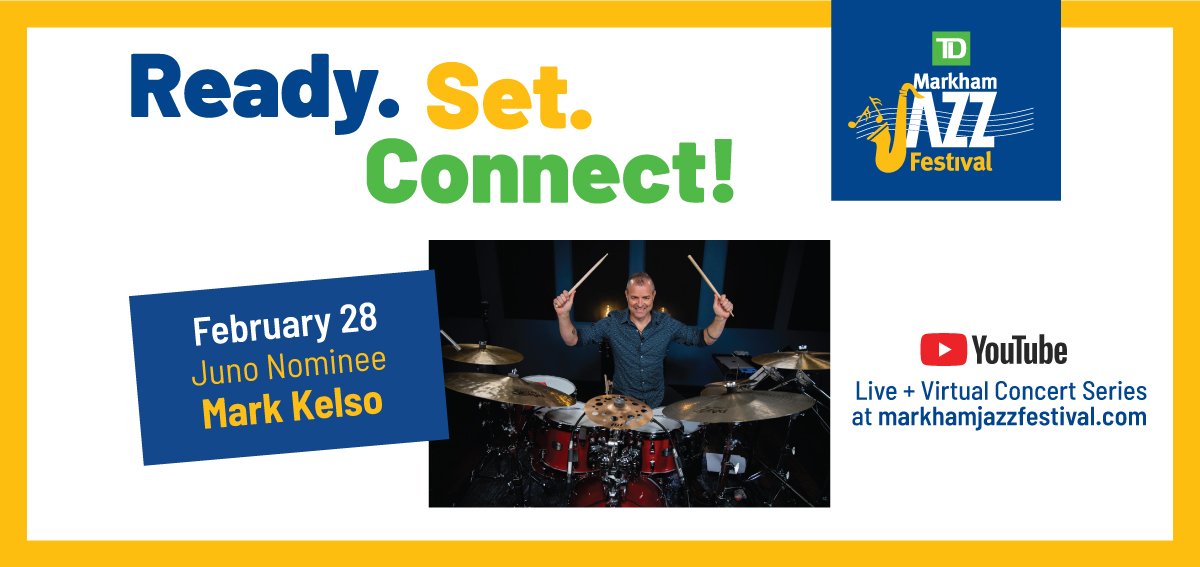 ** The Mark Kelso Jazz Project ** 
Join our free virtual concert w Mark Kelso &amp; his all-star collective. Feat. 2019 Juno nom. album "The Chronicles of Fezziwig".
Sun, Feb 28, 2pm at markhamjazzfestival.com, click on "CONCERT LINK". Join us for some great Sunday afternoon jazz!