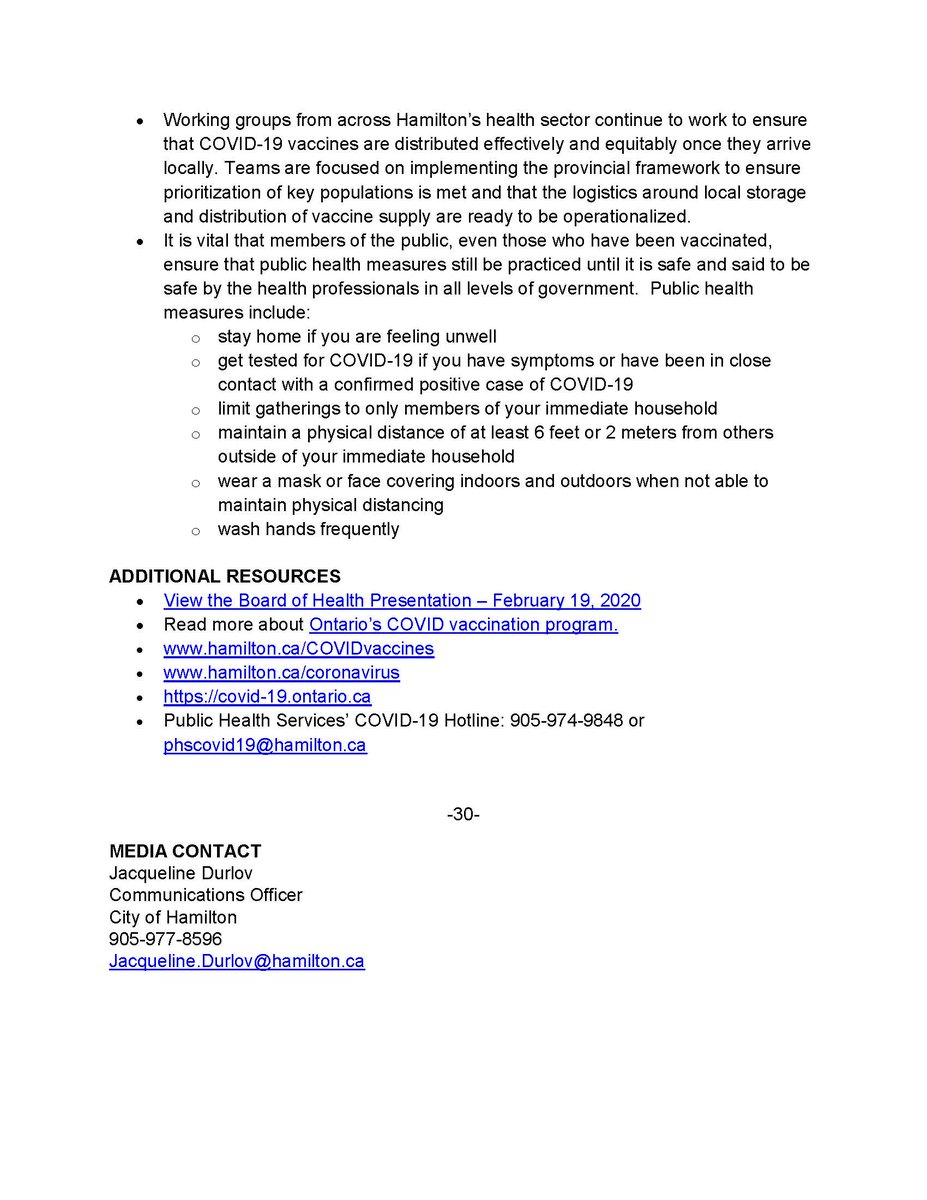 Hamilton’s COVID-19 vaccination program expands to include community healthcare workers and adults 85 years and older.

Release&gt;&gt;hamilton.ca/government-inf… #HamOnt #HamiltonHealthPartners