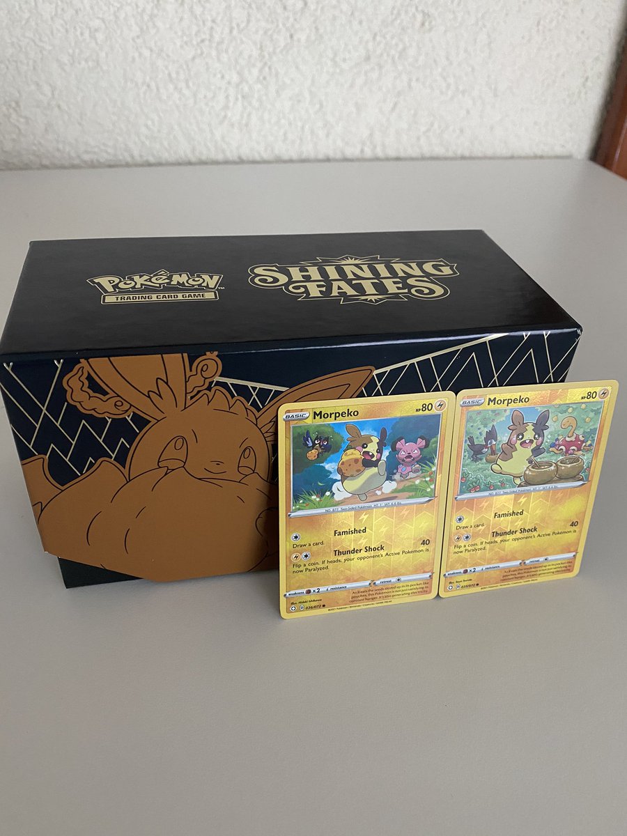 What_Up_Friends's tweet photo. Small sneak peek into this weekends @pokemon videos, I caught both Morpeko reverse holographic! 
Subscribe to my #youtubechannel to see me open the #shiningfates #elitetrainerbox and #madpartypincollection 
New video out in one hour! 
#pokemon #pokemongo #nintendo #anime #pikachu https://t.co/V12brovKgj