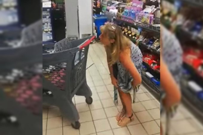 Woman uses her own thong as mask after nearly being kicked out of store Photo 