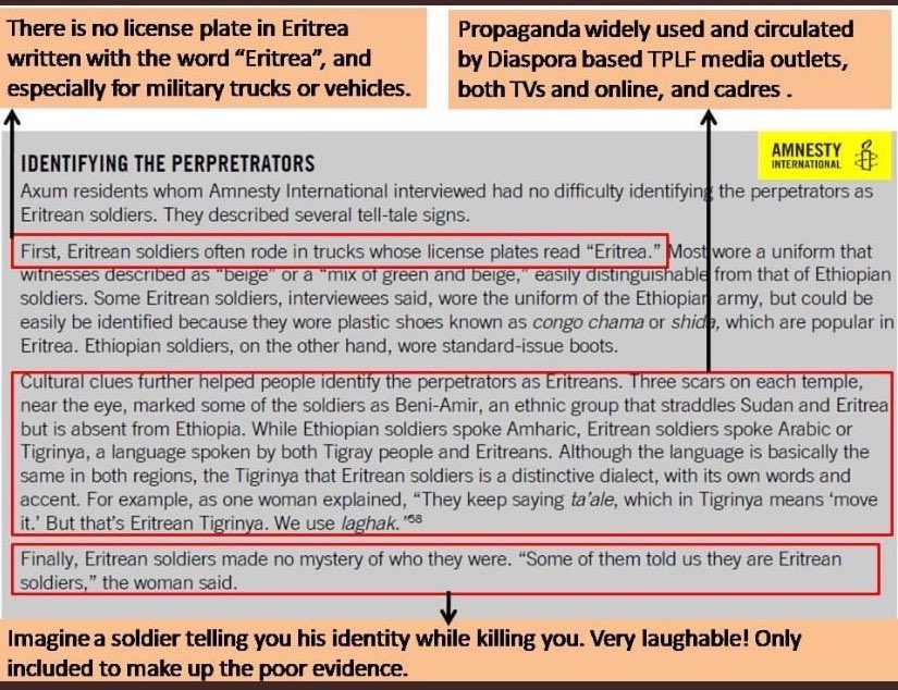 DahlaKib's tweet photo. Is this what you called it a report? @amnesty should be ashamed of it's report. This is a collection of allegations that we heard it again &amp; again 4 months from #TPLF supporters &amp;sympathizers. #StopScapegoatingEritrea
#backoffamnesty #TPLFmisinformationCampaign #TPLFCrimes https://t.co/DISwAsX8QU