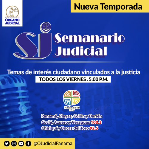 No te pierdas la nueva temporada de #SemanarioJudicial. Todos los viernes, ahora en su nuevo horario  de 5:00 p.m a 5:30 p.m., por <a href="/NacionalFm/">Nacional FM</a> #OJInforma⚖ #OJEduca
