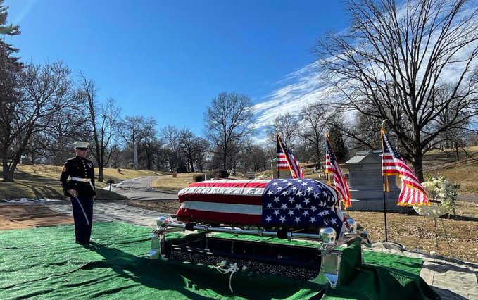LifeNewsHQ's tweet photo. BREAKING: Pro-life radio talk show host Rush Limbaugh is laid to rest in St. Louis. Our thoughts and prayers are with his family today. https://t.co/ZWvpXjzKo7