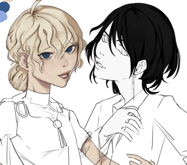 CAviiv's tweet photo. WIP , experimenting with colorstyle I forsaken long ago. It is looking promising. 

#painting #digitalart #painttoolsai2 #bl #webtoon #webtooncanvas #manga #colorstudy #linestudy #wip #sketchvsfinal #ArtistOnTwitter https://t.co/ntlS9bLZzn