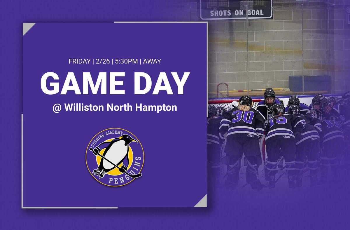 GAME DAY IS FINALLY HERE!! We head to Williston for our first game of the season!! 5:30 tonight, here’s the link: williston.com/athletics/live… #rollpens #CushingHockey #PoweredByPeople #GAMEDAY