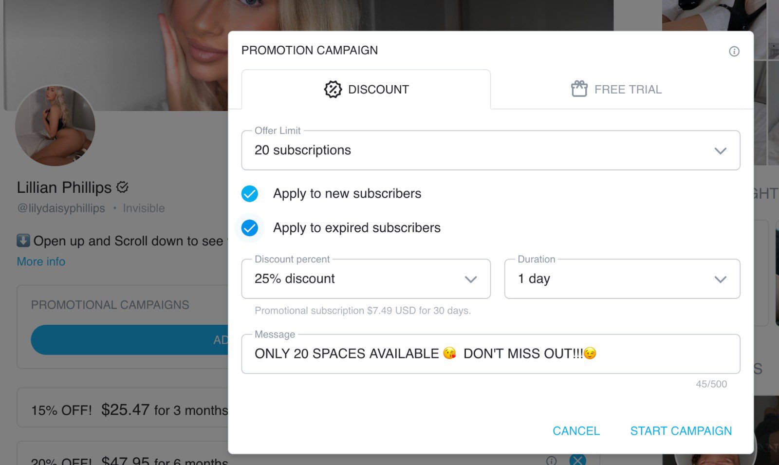 Lily Phillips £4 ONLYFANS😳 on Twitter: "‼️Discount on my page for 25%