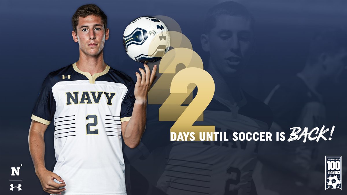 NavyMSoccer's tweet photo. TWO. MORE. DAYS.

#GoNavy | #NMS100 https://t.co/W7jH96WJib