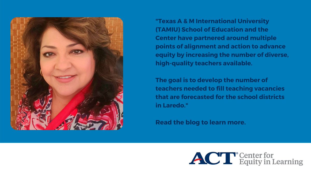 .<a href="/txamiu/">Texas A&M International University</a> School of Education and @ACTEquity are leading a project for <a href="/LaredoISD/">Laredo ISD</a> to fill vacant teaching positions. Learn more in a new blog from <a href="/neeleelew/">Nancy Lewin</a> about this effort and why it’s important: bit.ly/3kD42gV #EdEquity