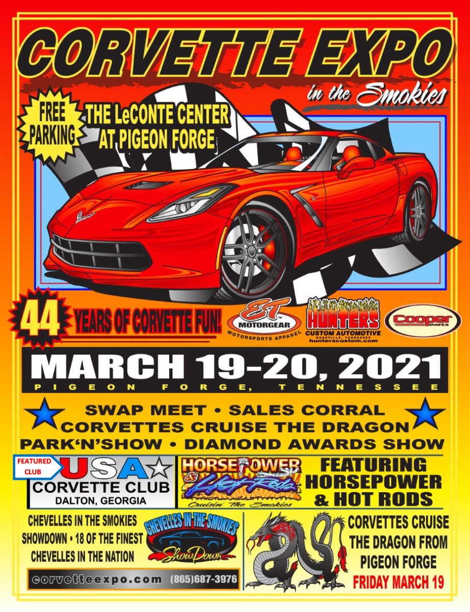 corvetteexpo's tweet photo. Don't miss the Corvette Expo March 19th - 20th, 2021  Pigeon Forge, Tennessee  https://t.co/0Y7QMJGxrl https://t.co/S7AwSMrvtB
