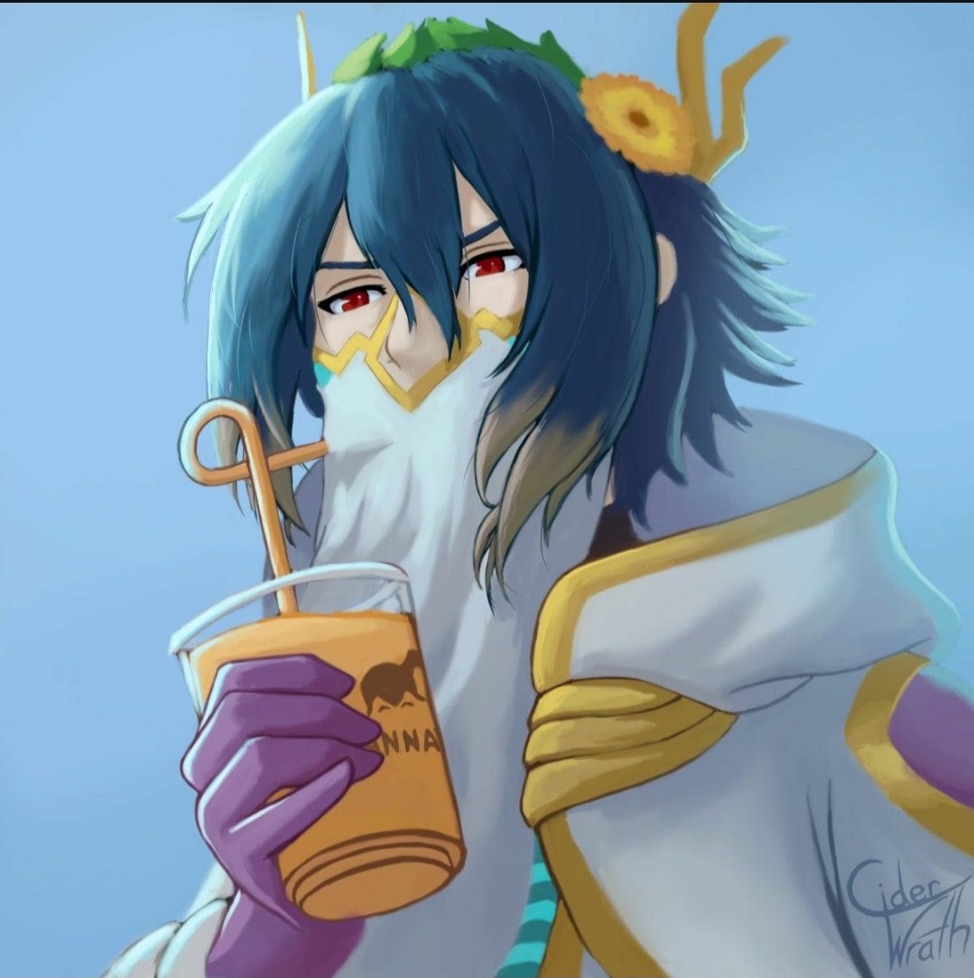 shynchron's tweet image. Líf being done with everything and drinking Askrians soda (I guess Annas) is my new mood