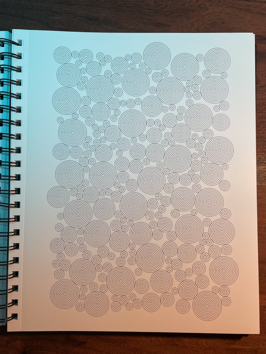 Generative art 101, obligatory circle packing. Loving this Axidraw! #plottertwitter #creativecoding #axidraw #processing #plotter #lineart #generative
