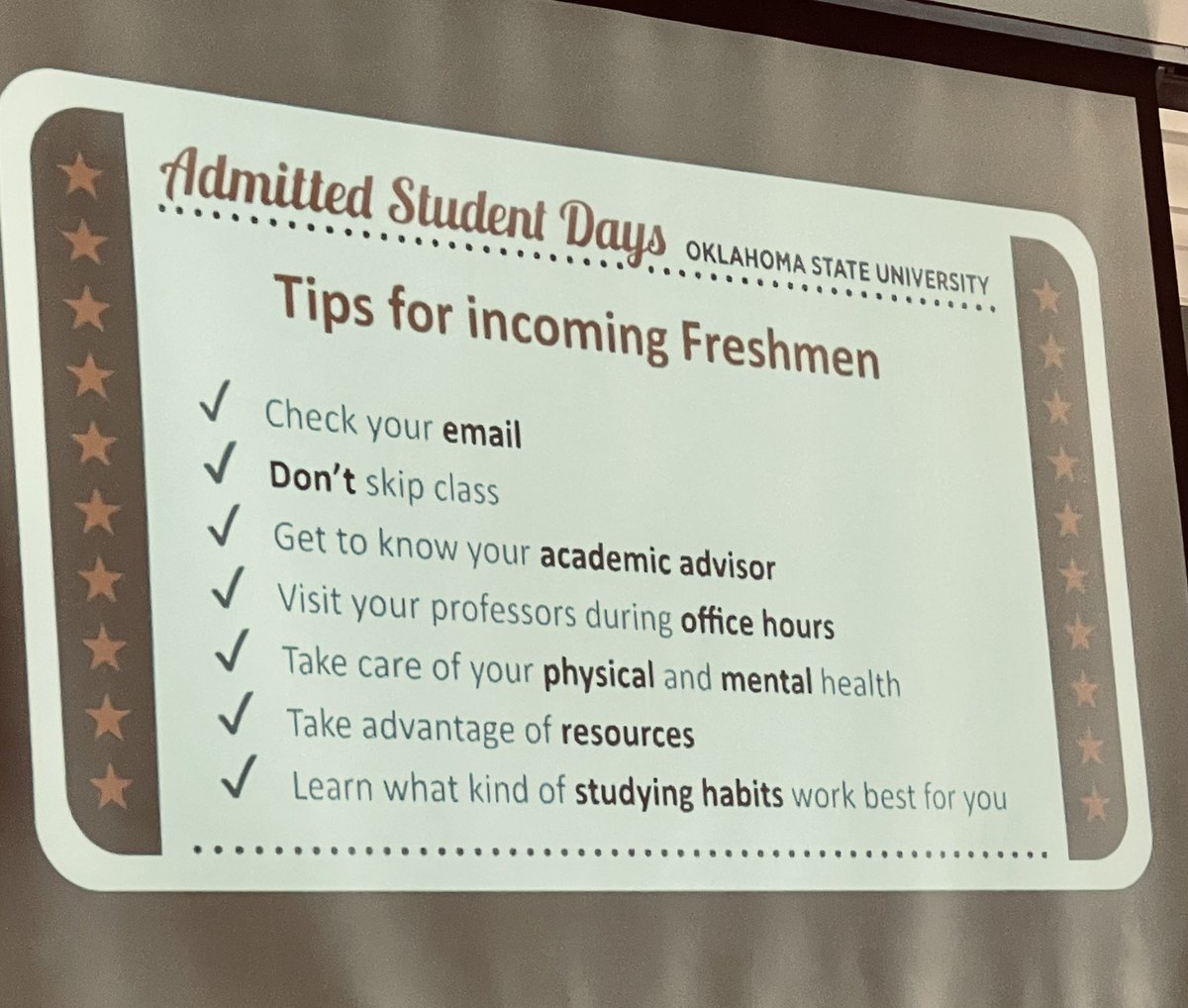 TraceyAddington's tweet photo. Hey @parishepiscopal seniors, check out these tips for incoming freshmen at @okstate. It’s almost like the #ParishBridge curriculum is designed to get you ready for college. 😉 https://t.co/t2MyuUazD7