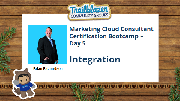 JyothsnaBitra's tweet photo. Join us on 03/02 9 pm EST to learn from Brian about the Integration part of the Marketing Cloud Consultant Certification
@B__Richardson @gemliza @guilda_h @marketingcloud
@PhxB2CUG #MCCBootcamp #salesforce #trailhead #trailblazers #trailblazercommunity https://t.co/GnUNK89bPF