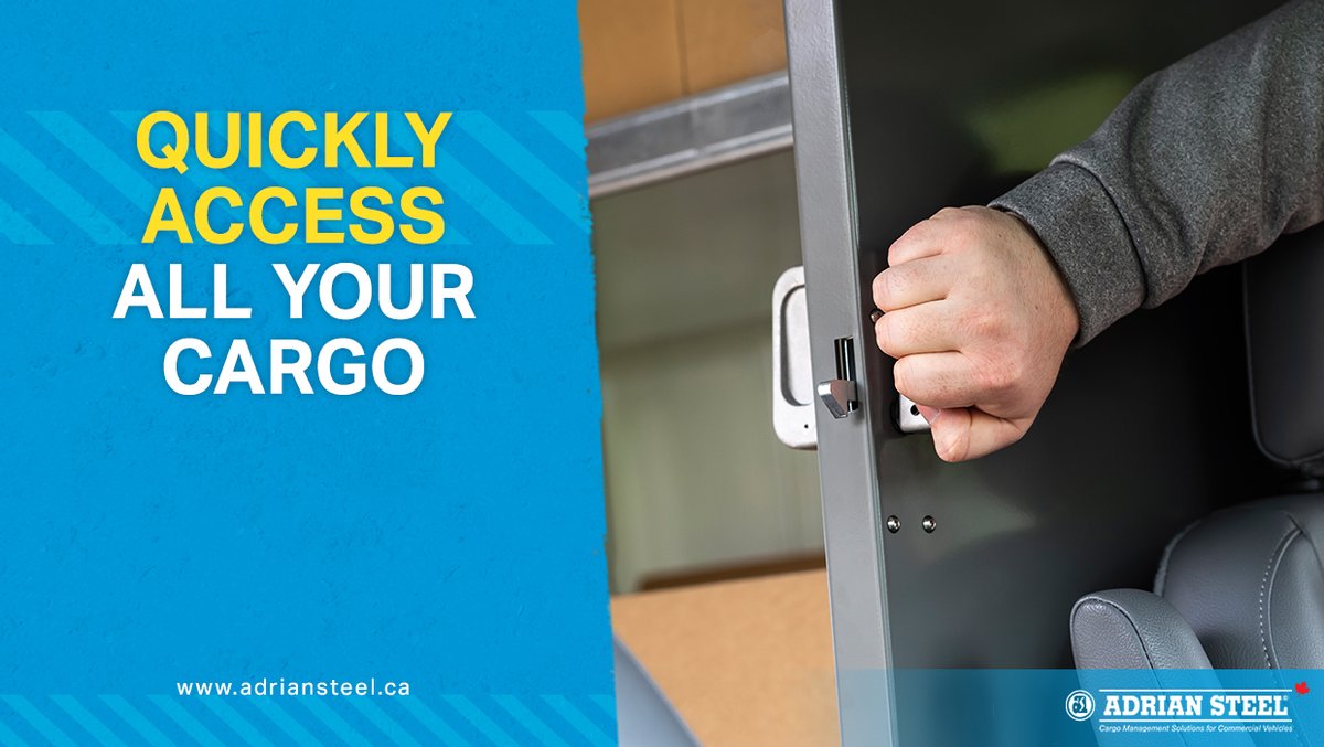 AdrianSteelCa's tweet image. The #AdrianSteelCanada Sliding Door Partition allows you to access your cargo quickly and easily. Save time by not having to exit your vehicle. #SlidingPartition #VanPartition #CargoVanPartition adriansteel.ca