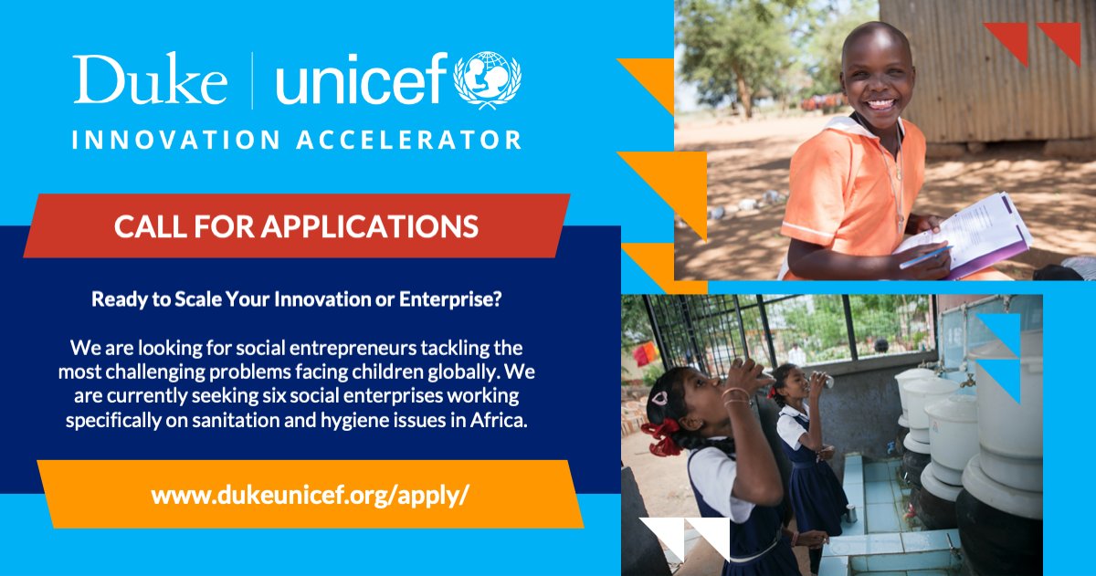Duke-UNICEF Innovation Accelerator 2021 for Social Enterprises in Africa ($25,000 Grant)

MORE DETAILS AT: opportunitiesforcameroonians.com/duke-unicef-in… | APPLICATION DEADLINE: 5 March, 2021