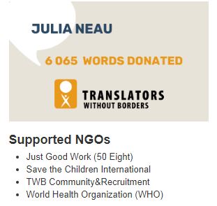 JnTranslation's tweet image. That makes me proud and glad to be a part of the TWB community 😊 #translatorswithoutborders @TranslatorsWB