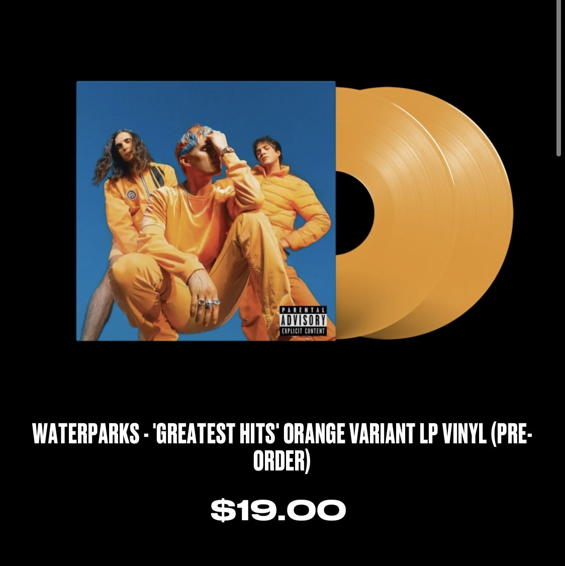 greatest hits by waterparks glow in the dark vinyl