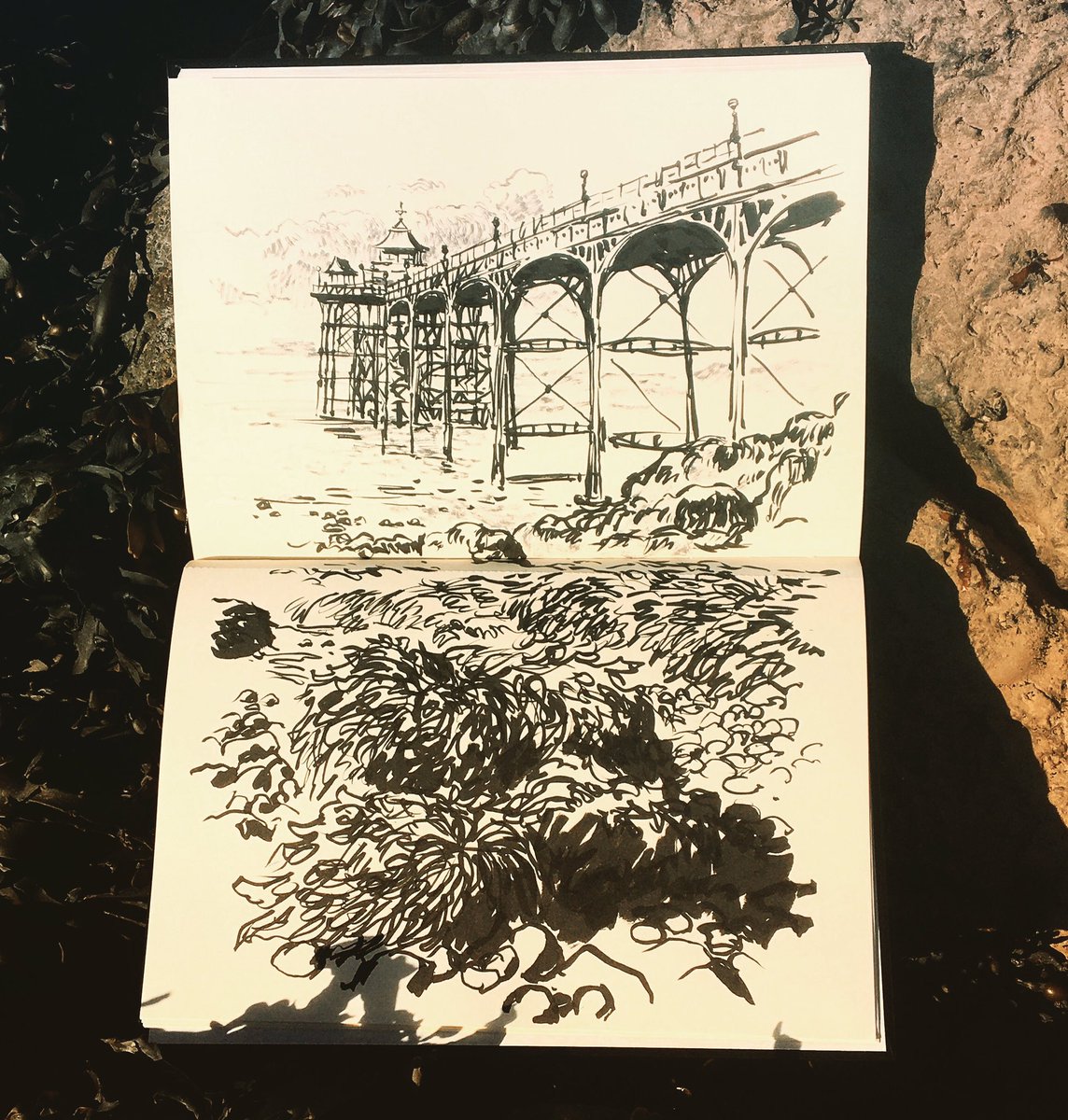 Some sketches from today at Clevedon