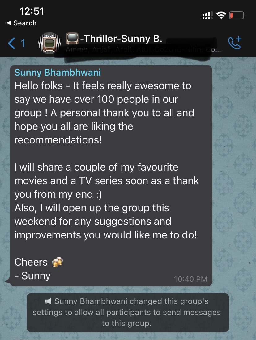 _Curateus's tweet image. Thriller Whatsapp Group crosses the 100 mark! 
Click on the link below to get #thriller movie/ series recommendations from @sunnysb123 &amp;amp; be part of a community that’s now well over 100 strong!
Join Now: : chat.whatsapp.com/D9JjIbhzKCaH5q…

#curateus #humancuration