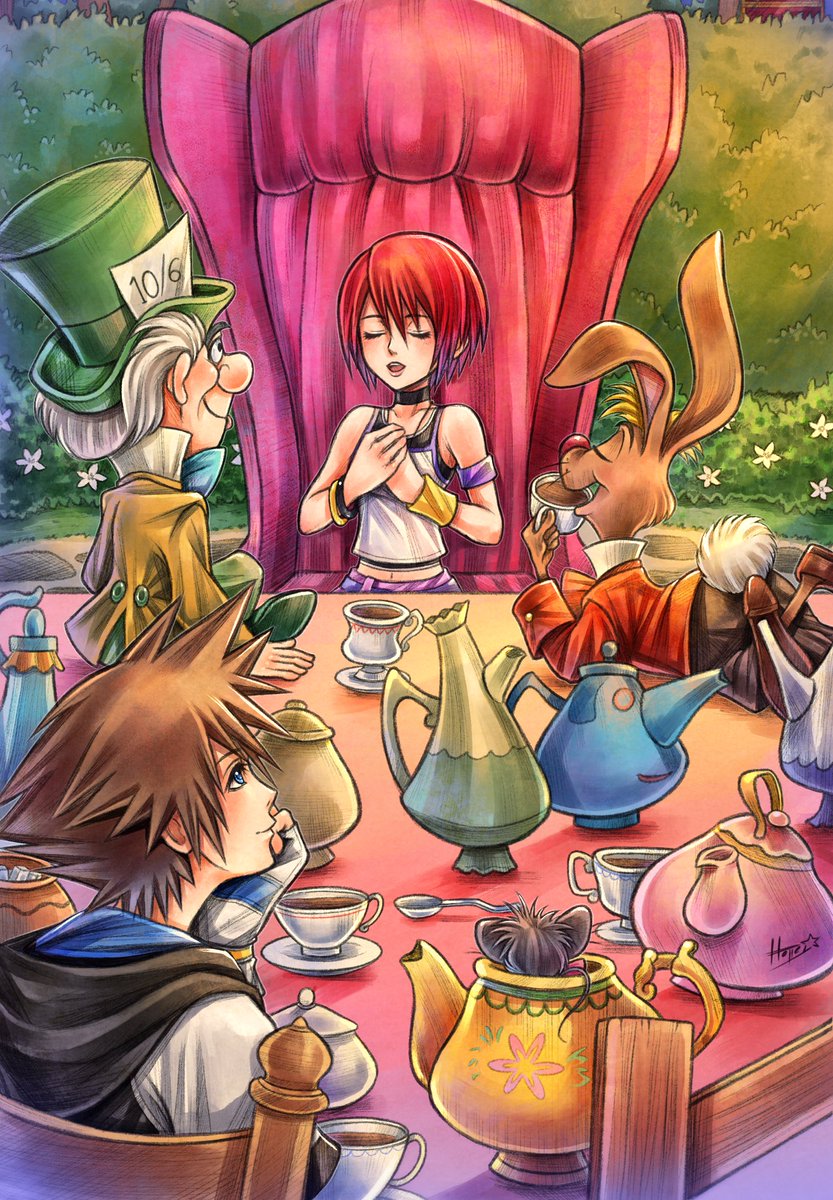 hollypolllyy's tweet image. She is singing a song to them as a present for their unbirthdays 🎁 🎶 
Sora and Kairi had a great time in Wonderland, now they are heading to Deep Jungle 😊
#sora #kairi #kingdomhearts