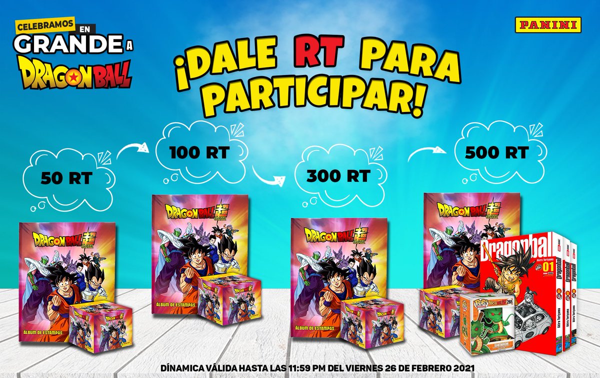 Panini_mexico's tweet image. 🎊 ¡Gana un kit para celebrar a #DragonBall🔥! 🎊

🐉 Sólo síguenos y dale RT 🔁 a este post.

Cada que lleguemos a la meta, liberaremos un premio entre los participantes. 

¡Corre tiempo! 👉🏽⏰👈🏽