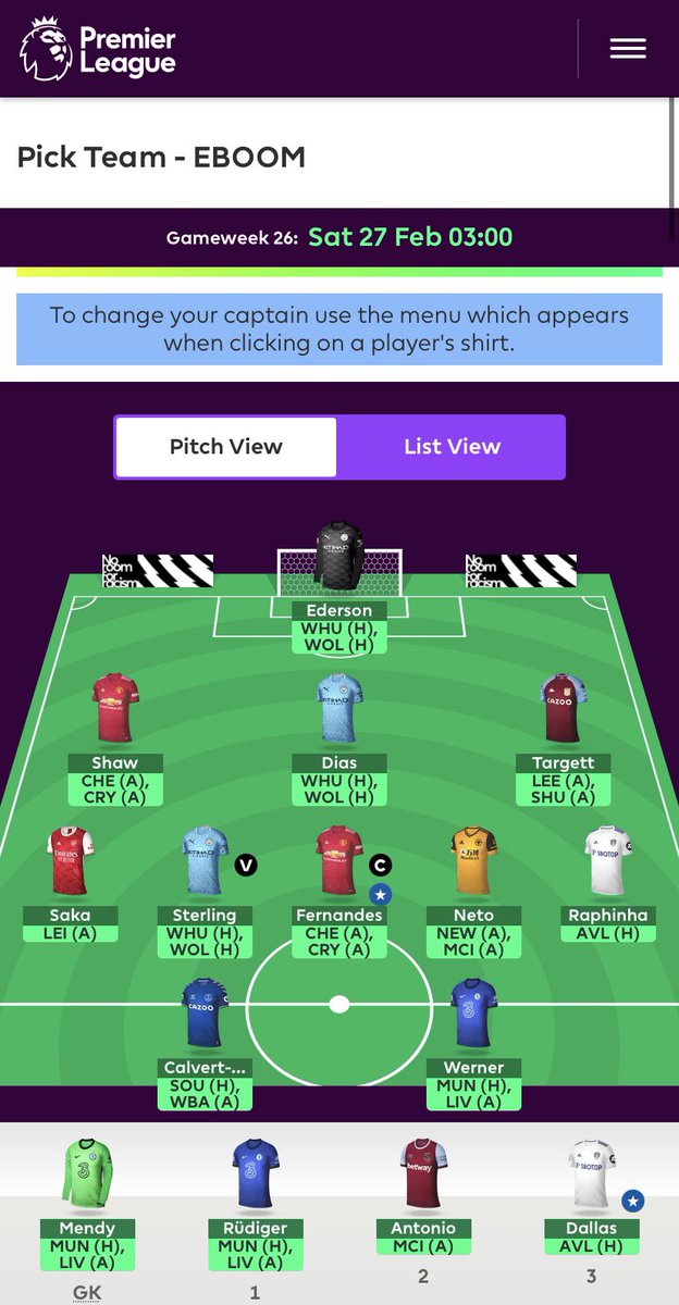 FplNewsroom's tweet photo. @FPLtransferz I actually dropped Bamford for Werner because of the DGW. Huge risk but I couldnt afford Kane and I like Werner more than Firminho. https://t.co/PmIpm58xYd