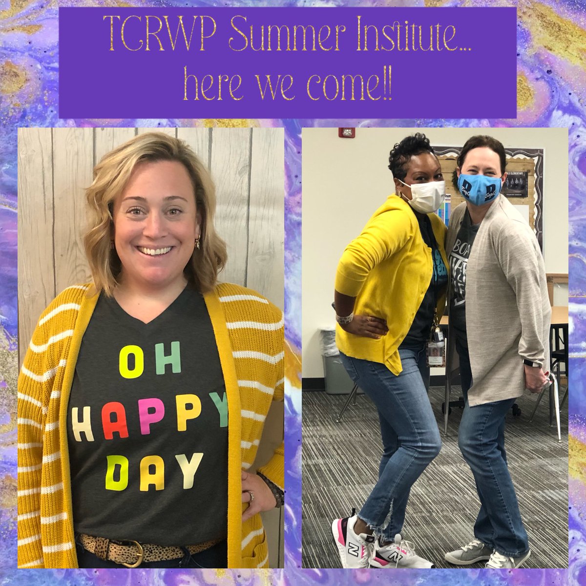 Oh happy day is right! These 3 fabulous teachers are ready for some summer learning! @Boals_Frisco @ci_elem #FISDliteracy #TCRWP