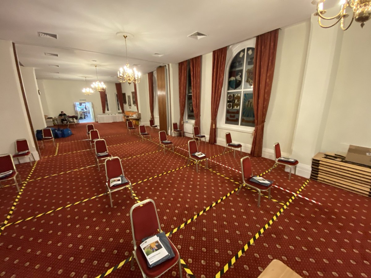 AnderJ0's tweet photo. @UGLE_DrDStaples @UGLE_GrandLodge I transformed @MarkMasonsHall into a vaccination training centre for @stjohnambulance #volunteering #Freemason #twoloves https://t.co/mnnWKTHaqL