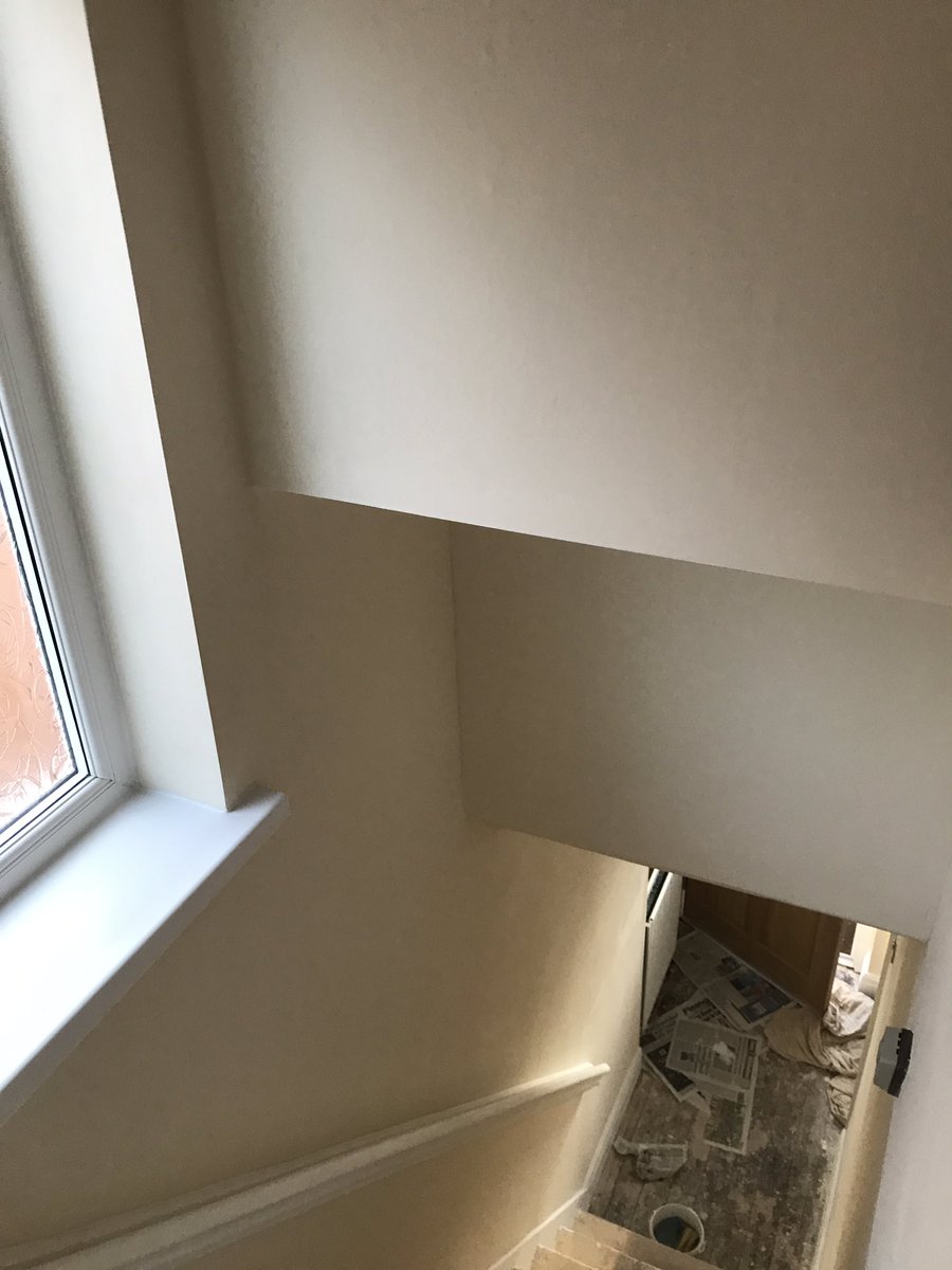 Renovation of hall, stairs and landing. Customer is very happy with the results. #plastering #painting #renovationproject #localbusiness #handyman
