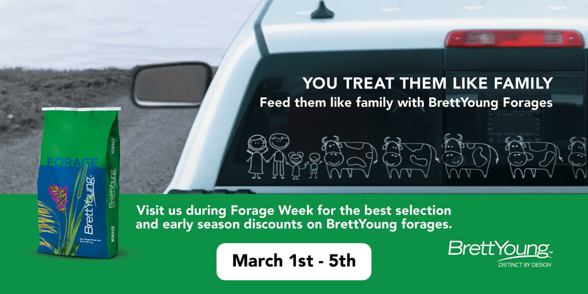 Brett Young Forage Week starts on Monday! stop in or give a call to save 10% on your forage seed 306-869-2251 #CoreAg #ForageWeek #BrettYoung #CdnAg