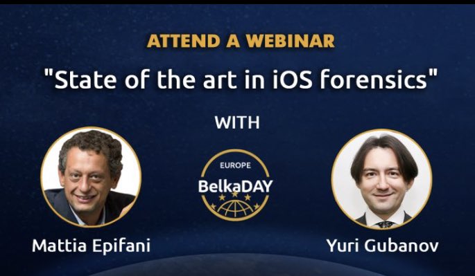 Seminario web "Estado del arte en forenses de iOS" con Mattia Epifani, un reconocido experto en ciencias forenses digitales, y el CEO de <a href="/belkasoft/">Belkasoft</a>, Yuri Gubanov, discutirán todos los aspectos de los forenses modernos de iOS.
Reserve ahora bit.ly/2ZQYAxj
#DFIR #Digital🧑🏻‍💻