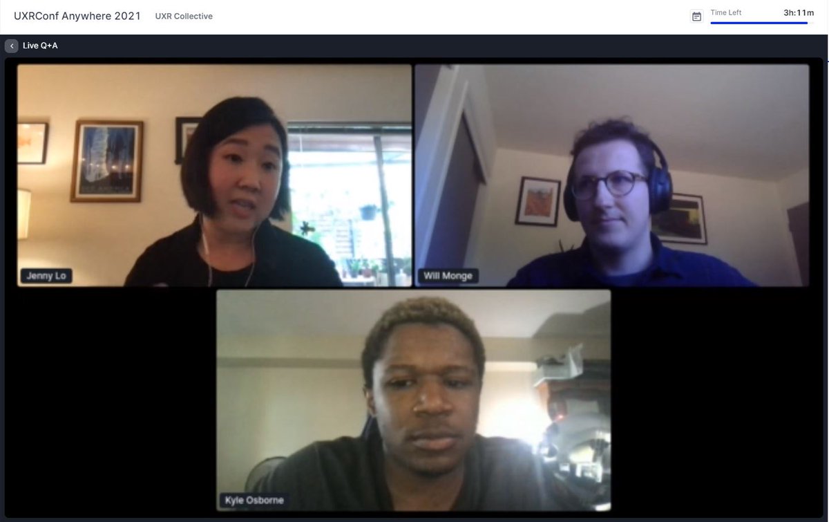 karenTL's tweet photo. Q&amp;A w/ @jenlo1018 &amp; Will Monge @GR_goodresearch mod'd by @kyleosbourne_ #UXRConf https://t.co/xc69FCTeWv