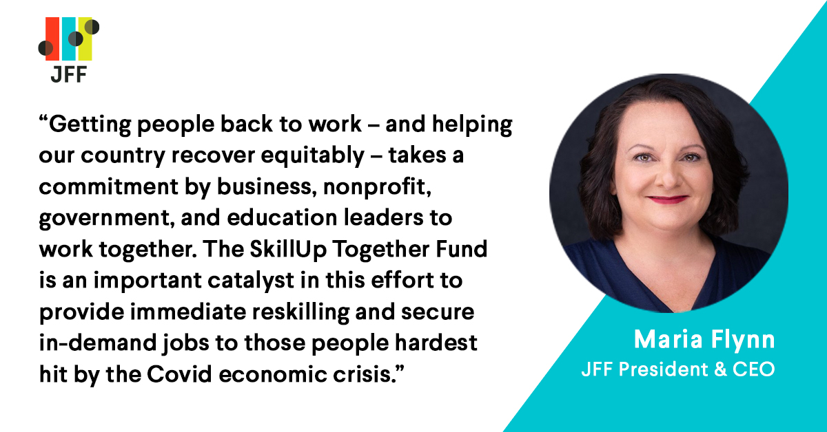 DavidAltstadt1's tweet photo. .@SkillUpOrg's $30M #SkillUpTogether Fund, w/ the support of @jfftweets, aims to connect 30K #COVID-displaced workers with upskilling opportunities leading to greater economic advancement. https://t.co/yK1S5XljmO #BuildwithJFF @MariaKFlynn https://t.co/Nfb3ExVZip